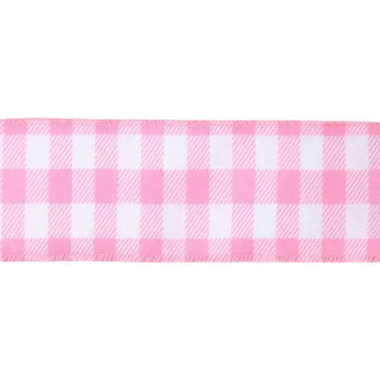 2 1/2" Wired Ribbon | White/Spring Gingham | 10 Yard Roll | 4 Color Options Green {7}