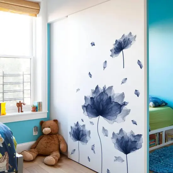 Huge Flower Petal Wall Decals Living Room Floral Wall Stickers Removable Peel and Stick Waterproof Wall Art Decor Stickers for Bedroom Bathroom Office {3}