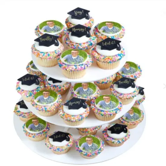 Grad Hat Sayings Cupcake Rings {3}