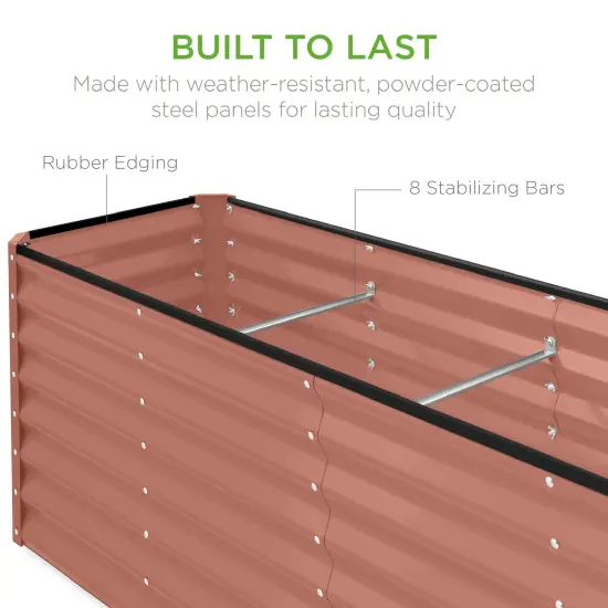 Best Choice Products 8x2x2ft Raised Metal Outdoor Garden Bed, Planter Box for Flowers, Vegetables, Herbs Terracotta {6}