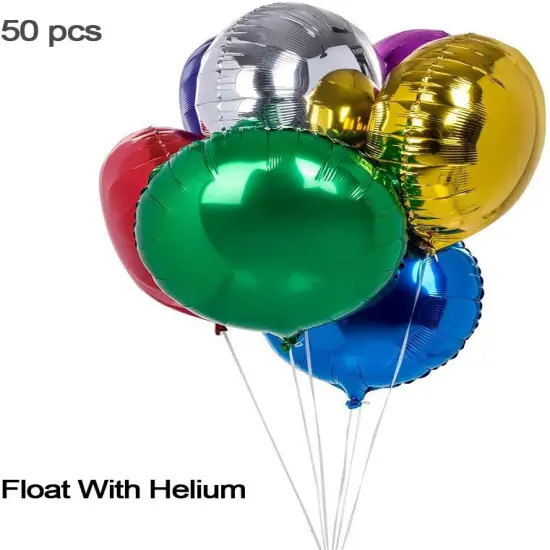 50pcs/lot Round Shape Foil Mylar Helium Balloon 18" Balloon Birthday Party Decoration Foil Balloons {2}