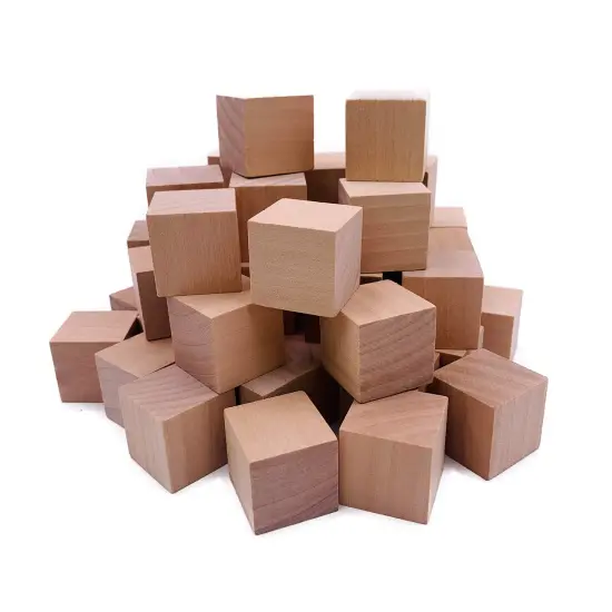 130 Pcs 1 inch Natural Solid Cube Wooden Unfinished Craft Wood Blocks Wood Cubes for DIY Craft Gifts (130pcs) {1}