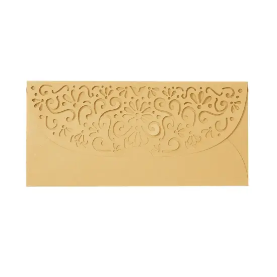Gold Money Envelopes for Cash Gifts, Laser Cut Holders for Currency for Wedding, Birthday (6.8x3.3 In, 36 Pack) {6}