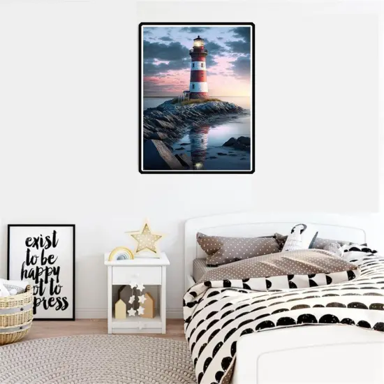 Diamond Painting Kits for Adults, Beach and Lighthouse 5D Diamond Art Kits for Beginner DIY Full Drill Diamond Dots Crystal Craft Kits for Home Wall Decor Gifts 11.8x15.7 inch {2}