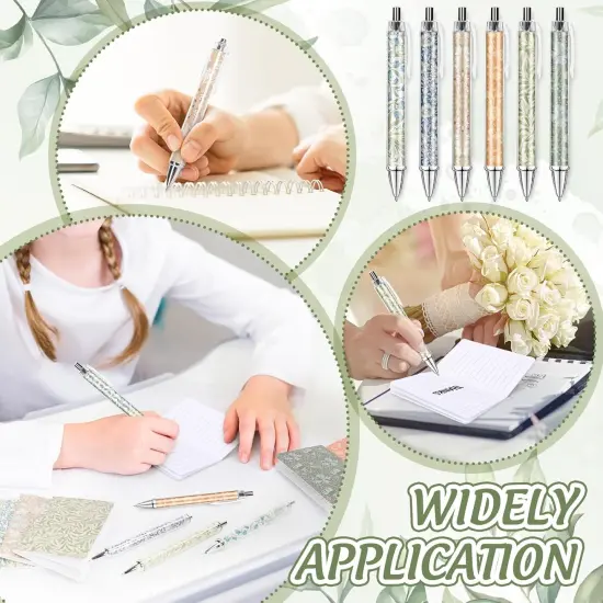 24Pcs Flower Ballpoint Pens and Notepads Set Floral Retractable Pens with Notebooks {5}