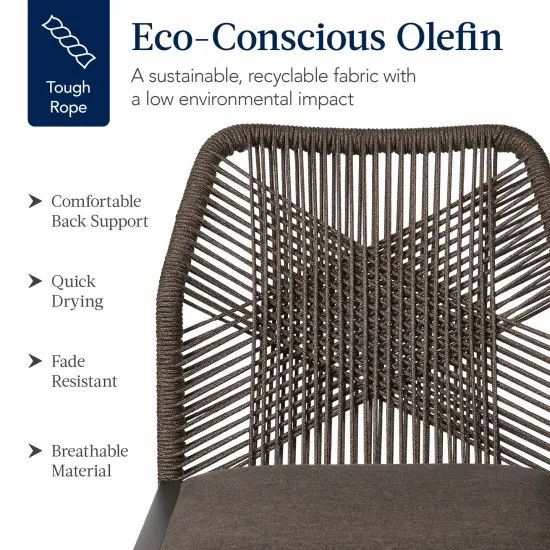 Best Choice Products Set of 2 Indoor Outdoor Counter Height Barstools w/ All-Weather Rope & Aluminum Brown/Mocha {3}