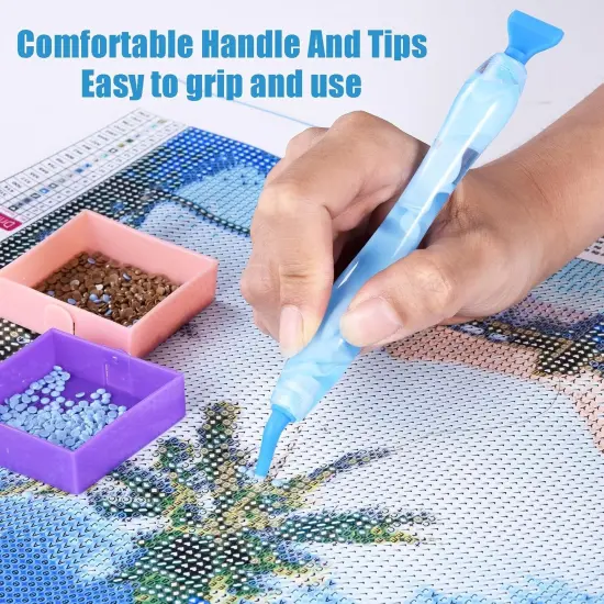 Diamond Painting Accessories & Tools Set - 13 PCS Art Pens, Thread Tips, Anti-Fall Tools, Wax - Ergonomic for DIY Craft {3}