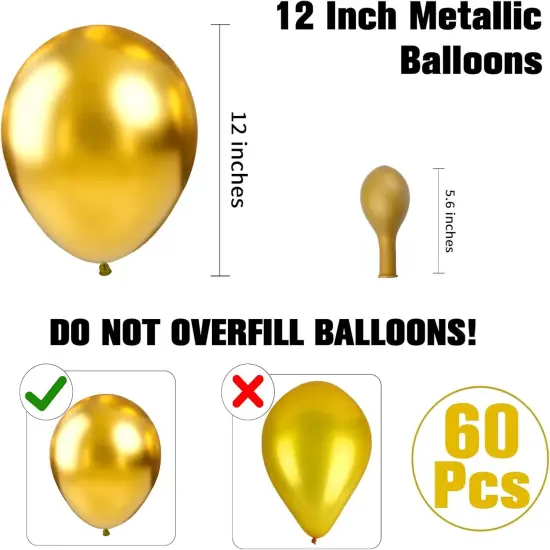 Gold Balloons 60PCS Metallic Balloon Latex Balloons {3}