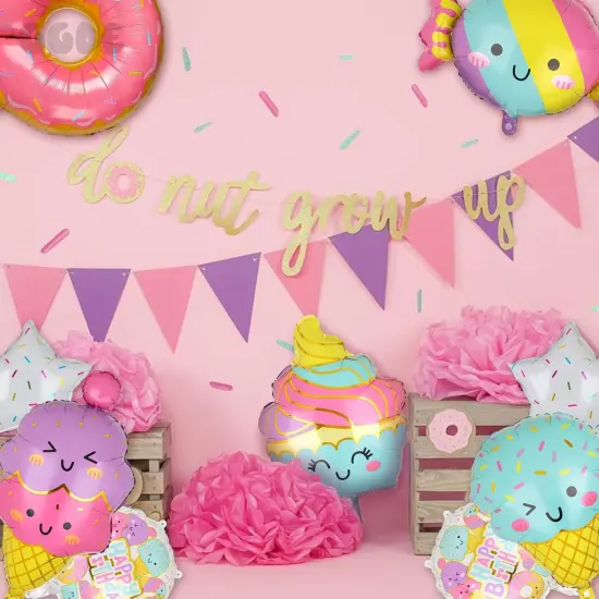 Ice Cream Balloons Donut Candy Themed Baby Shower Kids Sweet Summer Birthday Party Decor 9 Pcs {3}