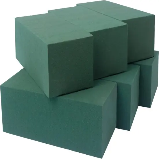 Pack of 6 Dry and Wet Floral Foam Blocks for Fresh and Artificial Flowers, Each (7.8&rdquo; L x 3.5&rdquo; W x 2.4&rdquo; H), for Wedding, Birthdays, Home, Office, and Garden Decorations {1}