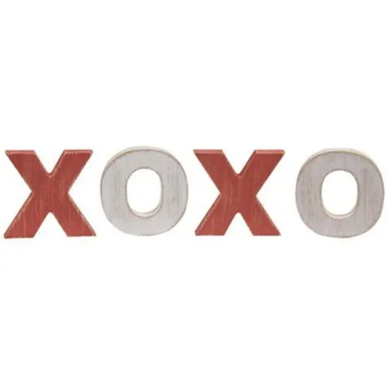 Wooden XOXO Letter Set with Distressed Finish for Freestanding Display {1}
