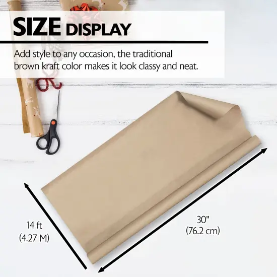 BAZIC All-Purpose Natural Kraft Wrap Paper Roll 30" X 14 ft. {2}