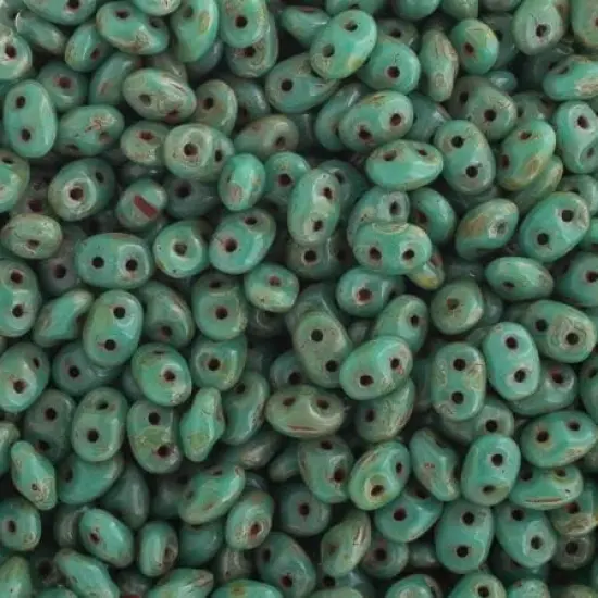 Matubo 2-Hole Czech Glass Senegal Brown Violet Superduo Beads, 100g Turquoise Green {1}