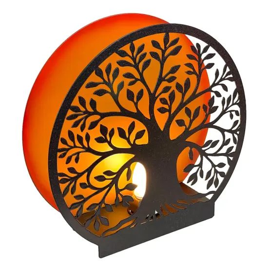 Tree of Life Metal Accent Light - 8" Plug-In Table Lamp {3}