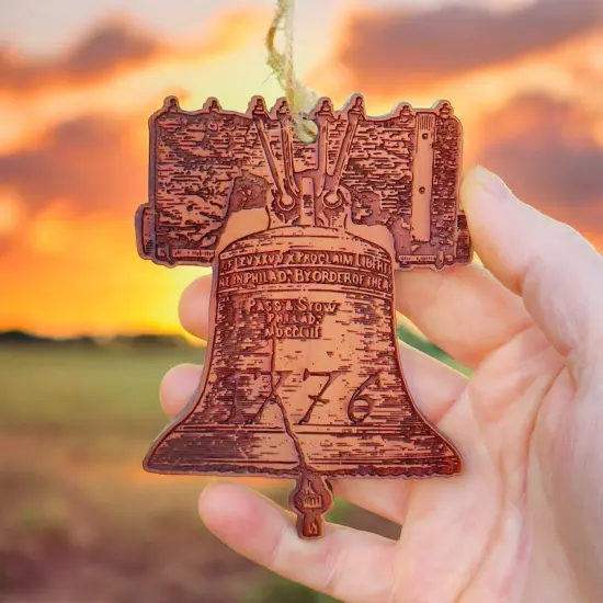 1776 Liberty Bell - Cedar Ornament {2}
