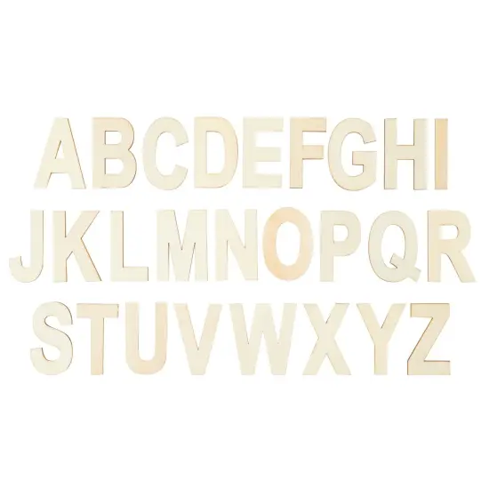 2-Inch Wooden Alphabet Letters for Arts and Crafts, 4 Sets Uppercase ABCs with Sorting Tray, Sign Letters for Adults, Natural Color (104 Pieces) Brown {4}