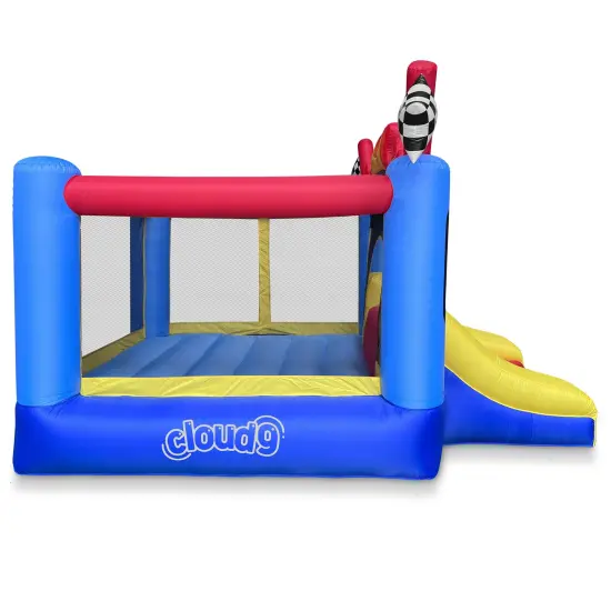 Cloud 9 Inflatable Bounce House and Blower, Race Car Track Theme Bouncer for Kids with Slide and Large Jumping Area {3}