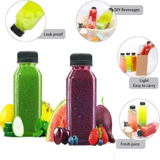 10 OZ Plastic Juice Bottles, Reusable Bulk Beverage Containers {4}