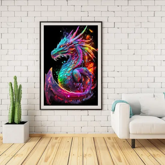 Dragon Diamond Painting Kit &ndash; 5D Animal DIY Full Drill Art, 12x16&rdquo; {4}