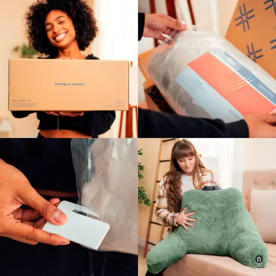 Nestl Fur Reading Pillow with Laptop Lap Desk Sage Green {4}