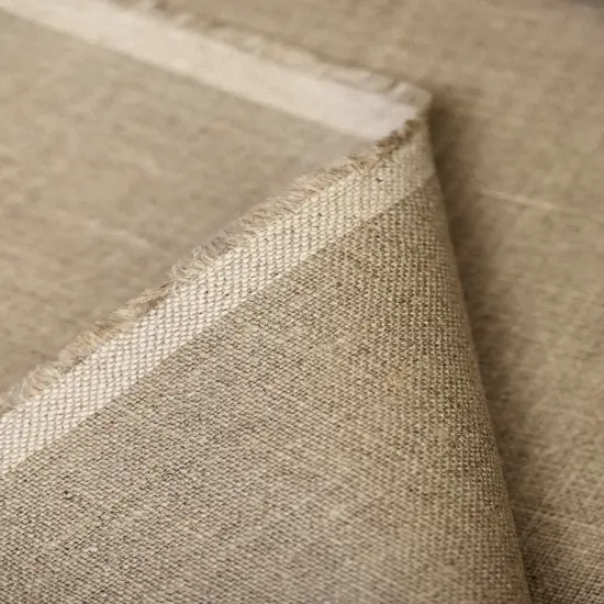 1 Yard Solid Natural Heavyweight Pure Linen Fabric 10.5 oz Flat 58 Inches Wide {5}