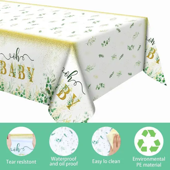 Sage Green Baby Shower Plates and Cups and Napkins Sets {2}