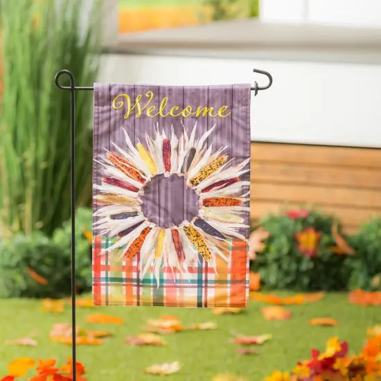 Welcome Corn Wreath Garden Flag 2 Sided Decorative {2}