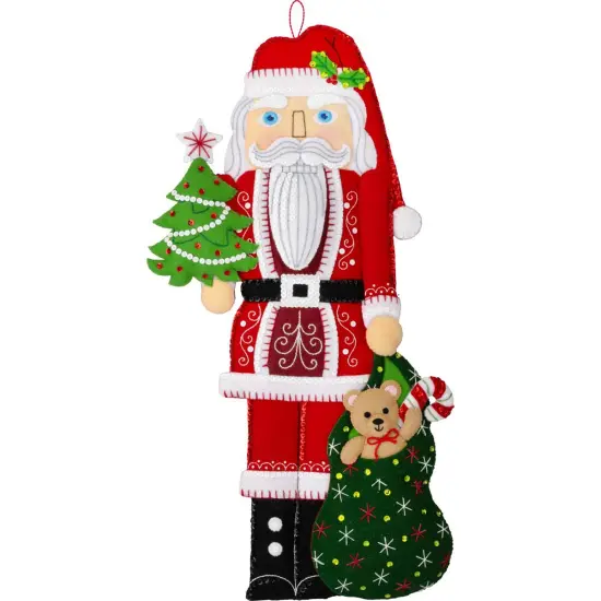 BucillaNutcracker Santa Wall Hanging Felt & Sequin Kit Multi {1}