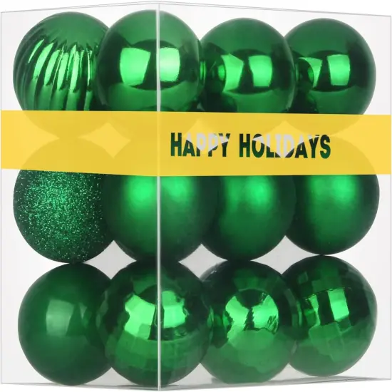 18Pcs Christmas Balls Ornaments for Xmas Tree - Shatterproof Christmas Tree Decorations Medium Hanging Ball Green 2.5in x 18 Pack {5}