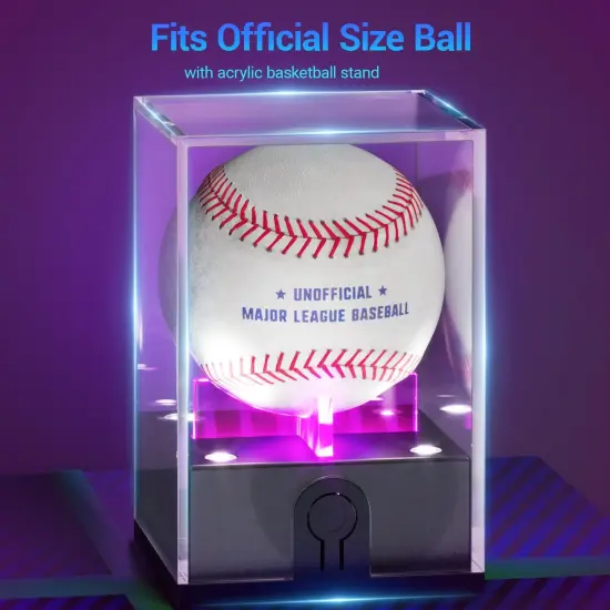 Baseball Display Case with Led Light, Light up Baseball Case for Display, Acrylic Baseball Holder Display Case, UV Protected Clear Baseball Stand Baseball Cube for Memorabilia Baseball Gifts Welcome to Seller Assistant Please log in to your account {5}
