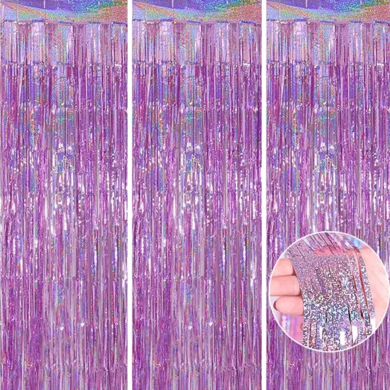3 Pack Fringe Curtains Party Decorations,Tinsel Backdrop Curtains for Parties,Photo Booth Wedding Graduations Birthday Christmas Event Party Supplies (Pink) {2}