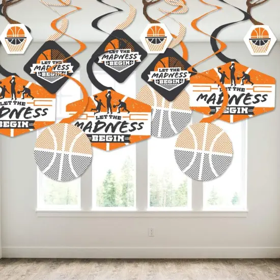 Basketball - Let The Madness Begin - College Basketball Party Hanging Decor - Party Decoration Swirls - Set of 40 {3}