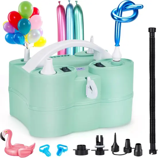 Air Pump for Inflatables and Balloon Electric Air Balloon Pump 600W for Latex 260Q Foil Balloons with Hose Extension Quick-Fill Inflator Deflator {1}