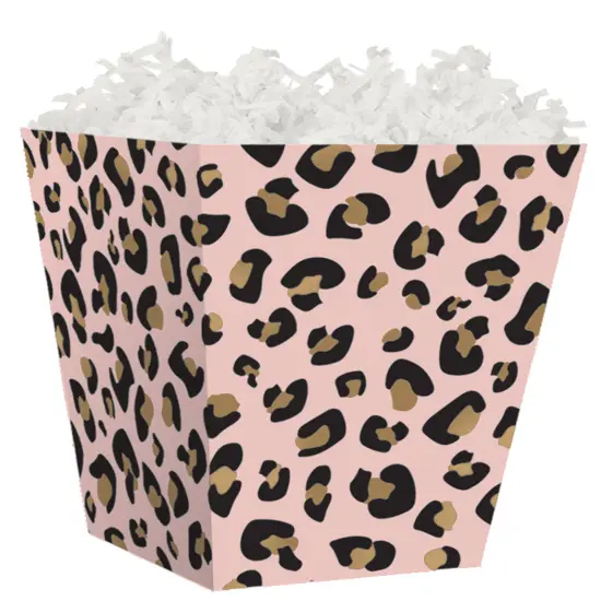 Pack/6: Leopard Print Sweet Treat Boxes - 4 x 4 x 4-1/2" {1}