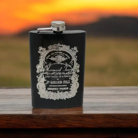 8oz BLACK Mermaid Tears Flask {3}