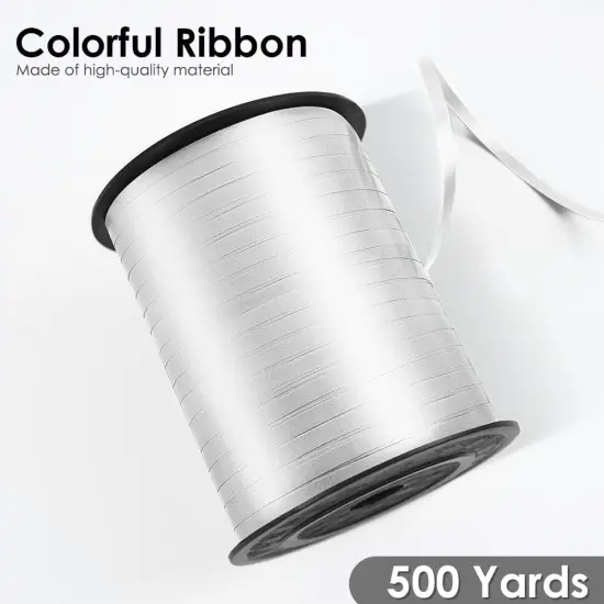 White Curling Ribbon, Balloon String 500 Yard for Gift Wrapping {2}