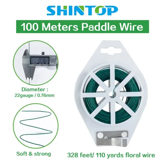 Floral Wire, 110 Yards Flexible Craft Wire for Wreath 22 Gauge Green Florist Supplies with Built-in Cutter for Christmas Tree, Garland and Flower Arrangements, Plant Support {2}