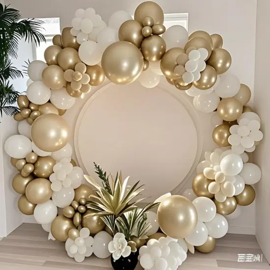 Cream golden Balloons Garland Arch Kit - 5+10+18 Inch Cream golden Confetti Birthday Balloons Cream golden Birthday Decorations for Women Girls Princess Engagement Wedding Party Decorations {1}