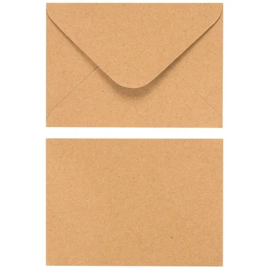 100 Pack Small Kraft Paper A1 Envelopes for 3x5 inches Cards, Invitations, Wedding RSVP, Gift Cards (V-Flap) Brown {5}