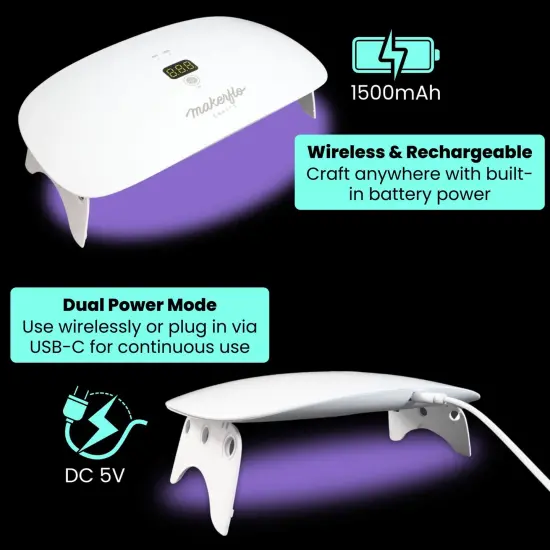 Makerflo UV Resin Lamp &ndash; 36W, 23 LED Bulbs, 365-405nm Curing, USB-C Rechargeable, Wireless/Wired, 3 Timer Modes, Digital Display, Adjustable Legs &ndash; Perfect for Resin Crafts & Jewelry {4}