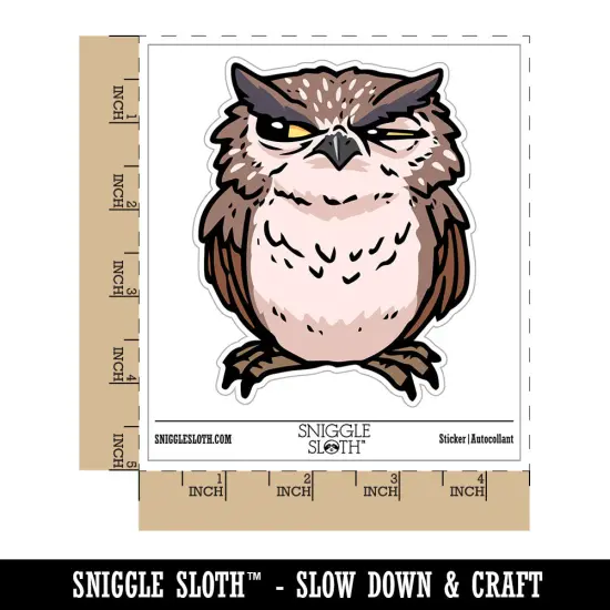 Water Bottle Sticker Set Suspicious Doubtful Owl Side Eye Bird Cute Waterproof Vinyl Stickers Pack Decal, Skateboard, Laptop, Car, Window, Bumper - 5 Pack {1}