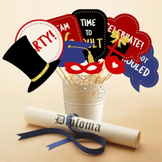 Graduation Photo Booth Props 2025 Graduation Decorations Class of 2025 Grad Party Supplies for College High School - Real Glitter {3}