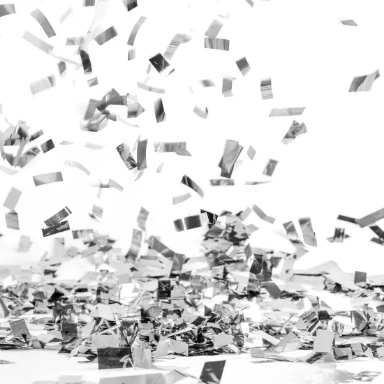 200 Grams Gold Silver Large Metallic Confetti Rose Glitter Throwable Table Scatter Foil Confetti for Wedding Birthday Party Baby Shower Graduation Christmas Celebrations(Silver) {3}