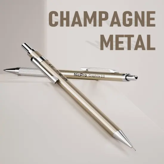 5 PCS Art Mechanical Pencils Set, Metal Drafting Pencil 0.3 & 0.5 & 0.7 & 0.9 & 2mm Graphite Lead Holder(4B 2B HB 2H Colored) for Sketching Drawing With Lead Refills Eraser Case {2}