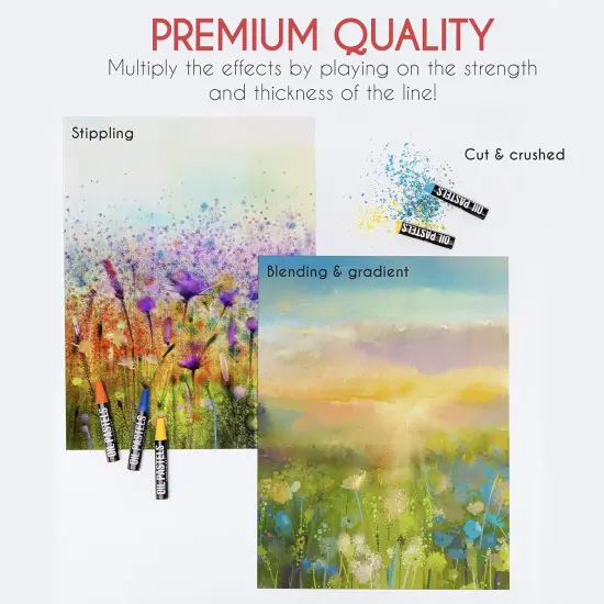 Oil Pastels for Artists (Set of 48) - pastel oil pastels for kids - High-Pigment Water-Resistant Oil Pastel Colors - Soft Texture, No Residue - Art Supplies for Artists {5}
