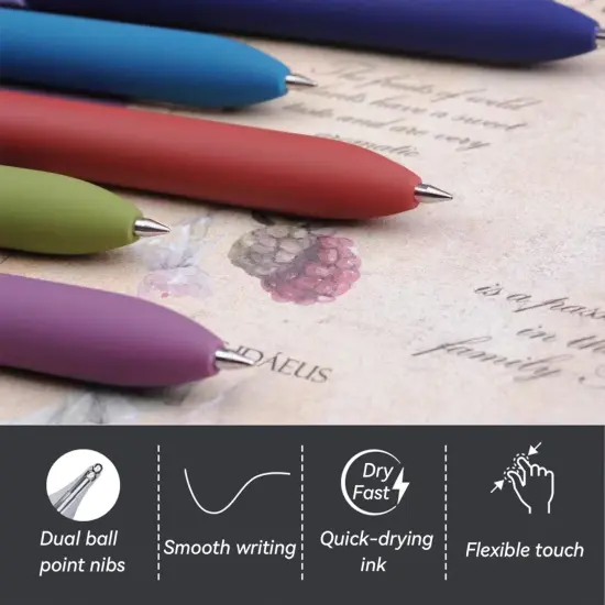 Gel Pens, 5Pcs 0.5mm Fine Point Black Ink Pens With Smooth Wirting, Office Desk Accessories, Quick Dry Pens For Journaling, Ballpoint for School Supplies {2}