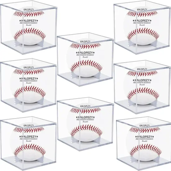 8 Pack Baseball Display Case, UV Protected Acrylic Boxes for Display,Clear Display Case Baseball Cube Memorabilia Showcase Autograph Ball Protector {1}