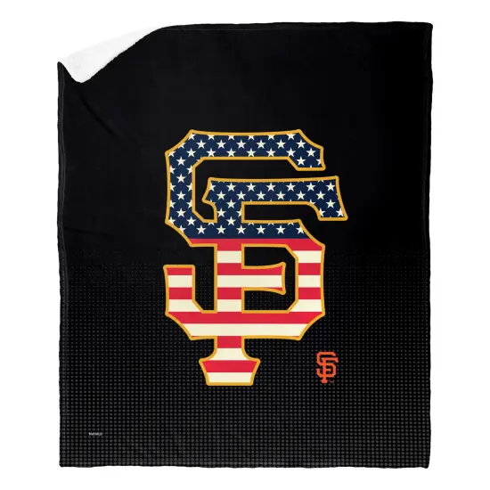 MLB Celebrate Series Silk Touch Sherpa Throw Blanket 50×60 Inches San francisco giants {1}