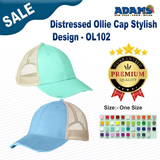 Adams&reg; Distressed Ollie Cap Stylish Design CHARCOAL/ TAN {2}