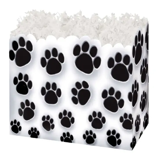 Pack/6: Paw Prints Basket Box - 10-1/4 x 6 x 7-1/2" {1}